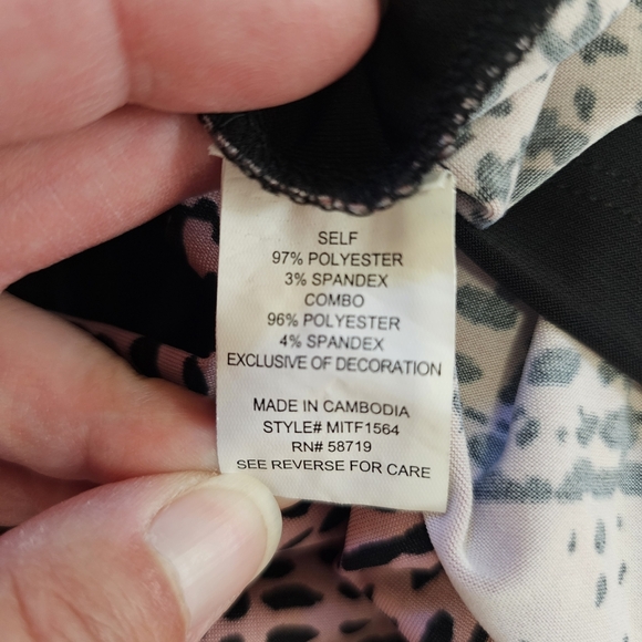 Notations Chic Blouse Abstract Design Pink Black - Picture 10 of 12